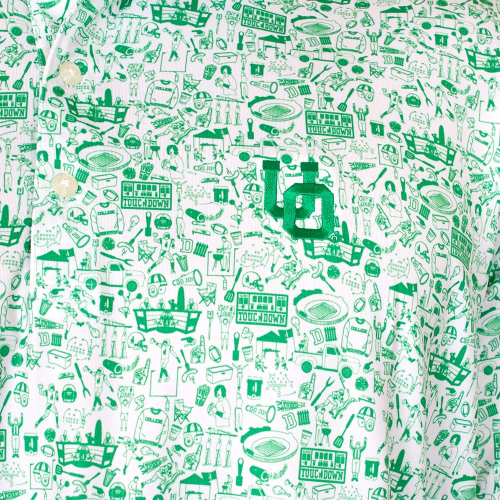 Interlocking UO, White, Polo, Polyester Blend, Men, Football, Johnny-O, Oregon design, Shirt, 942934